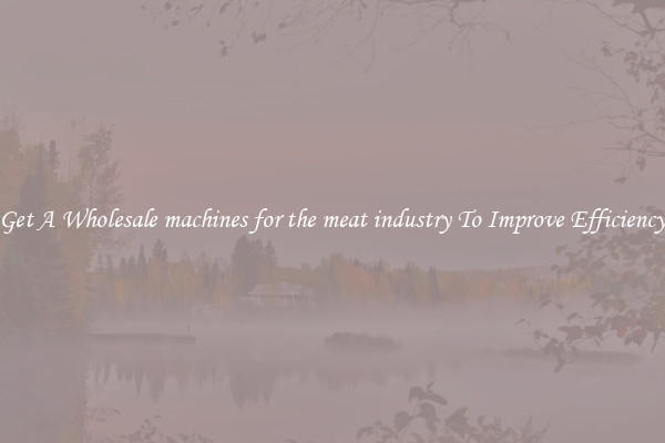 Get A Wholesale machines for the meat industry To Improve Efficiency