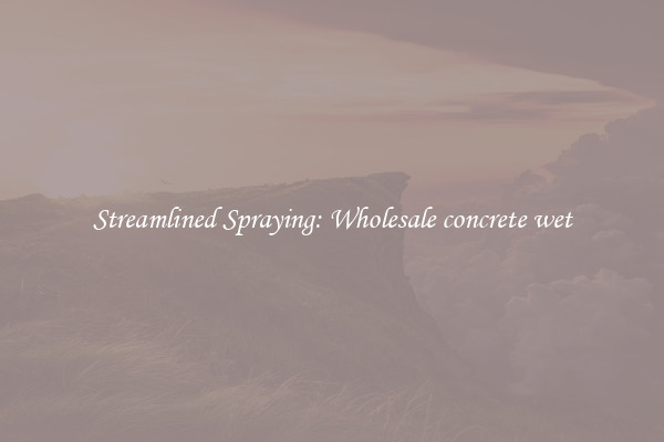 Streamlined Spraying: Wholesale concrete wet