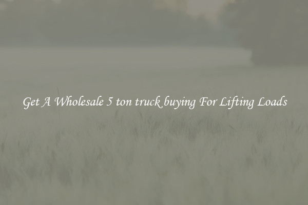 Get A Wholesale 5 ton truck buying For Lifting Loads