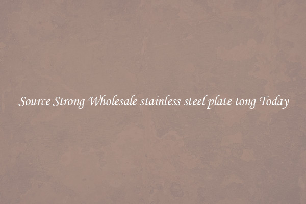 Source Strong Wholesale stainless steel plate tong Today