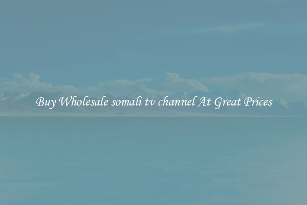 Buy Wholesale somali tv channel At Great Prices